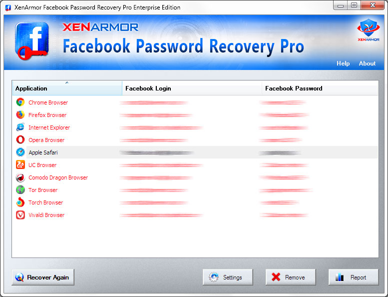 XenArmor Facebook Password Recovery Pro 5.0 full