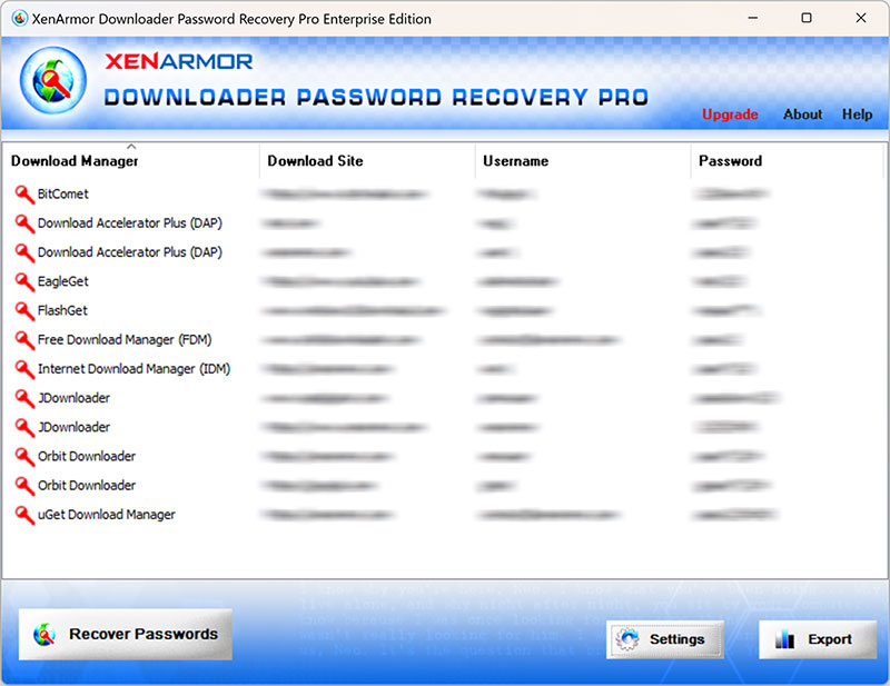 Downloader Password Recovery Pro 2024 screenshot