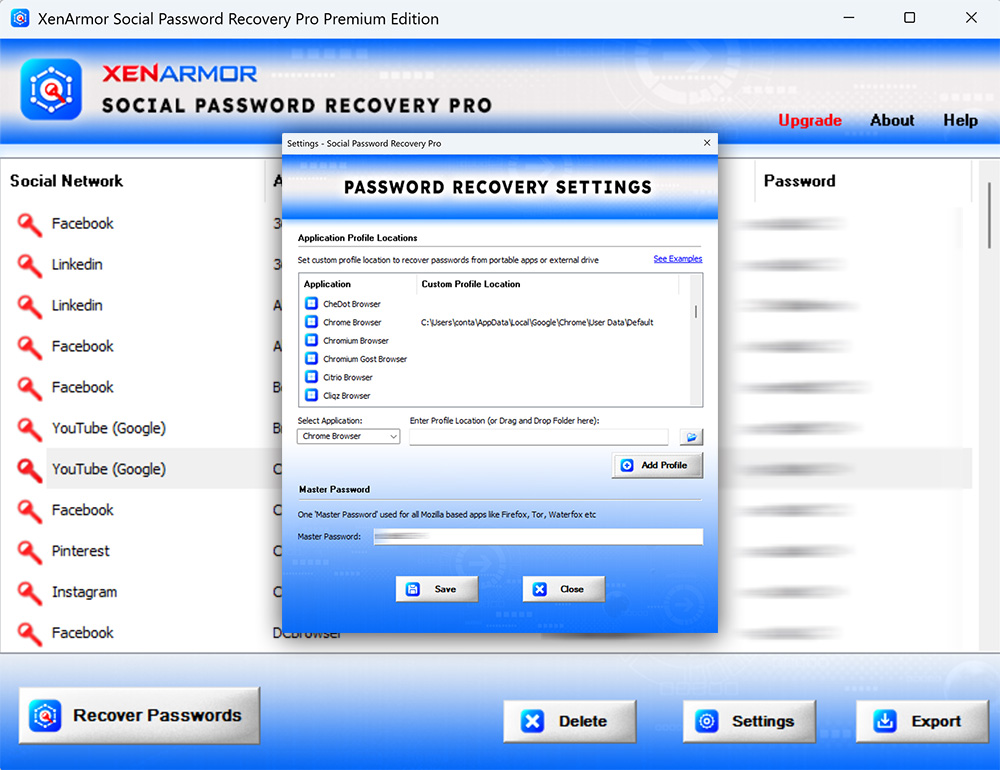 Social Password Recovery Pro 2025 9.0 full