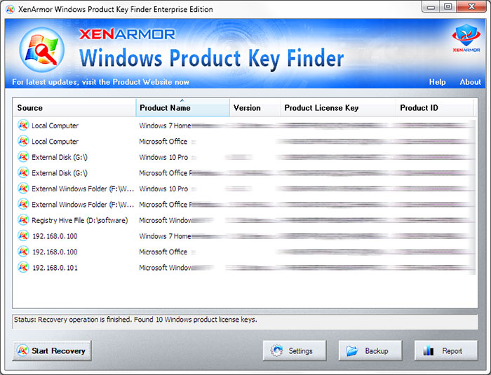 XenArmor Windows Product Key Finder Software | XenArmor