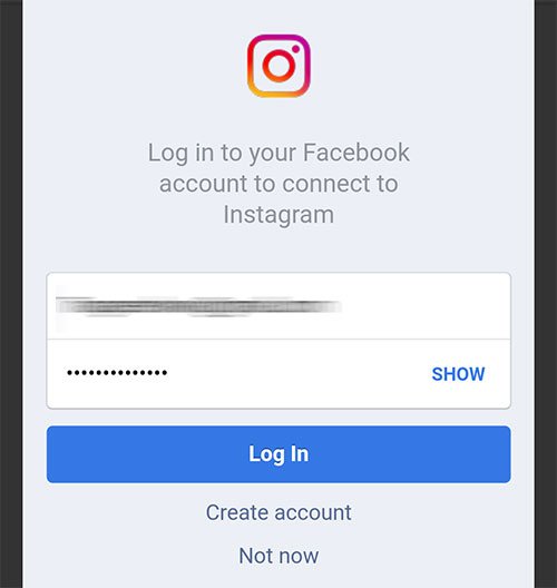 What is my Instagram password if I login with my Facebook